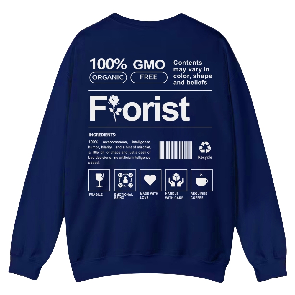 Florist Pattern Crew Neck Sweatshirt-moweekender