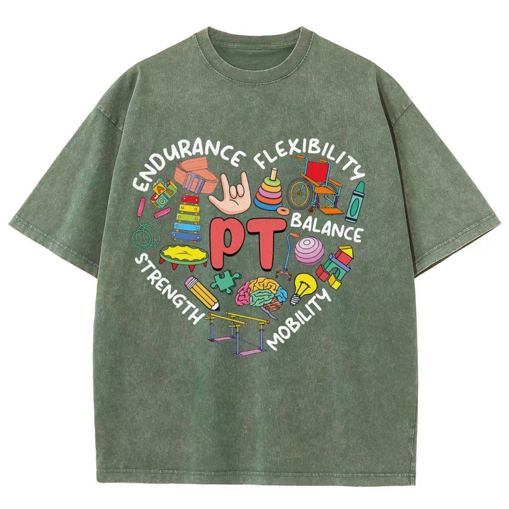 Physical Therapist Unisex Fit Washed T-Shirt-moweekender