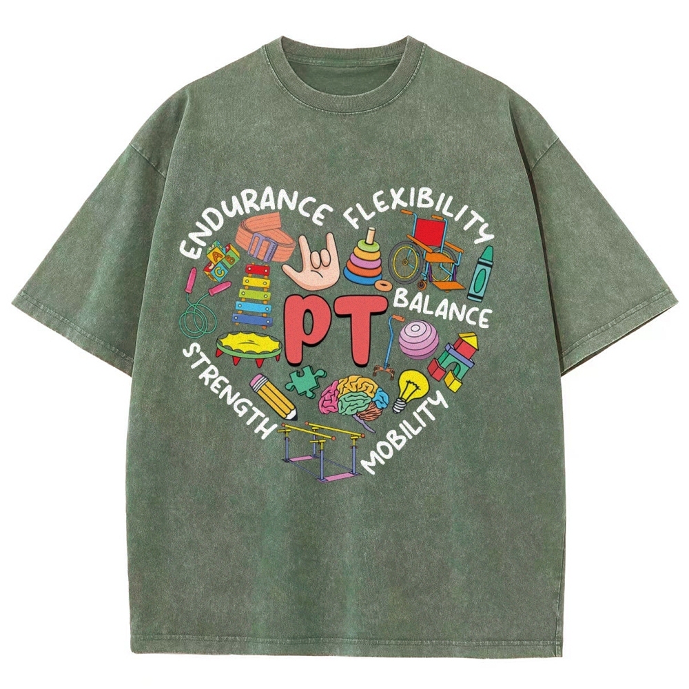 Physical Therapist Unisex Fit Washed T-Shirt-moweekender