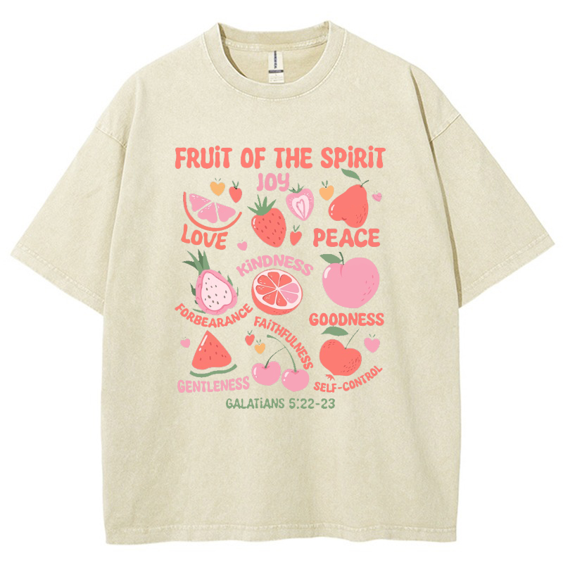 Fruit Of The Spirit Vintage Snowflake Washed T-Shirt-moweekender