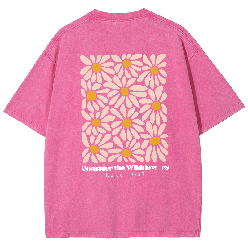 Consider The WildFlower Vintage Snowflake Washed T-Shirt-moweekender