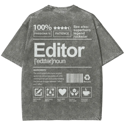 Editor Pattern Washed Vintage Short Sleeves T-Shirt-moweekender