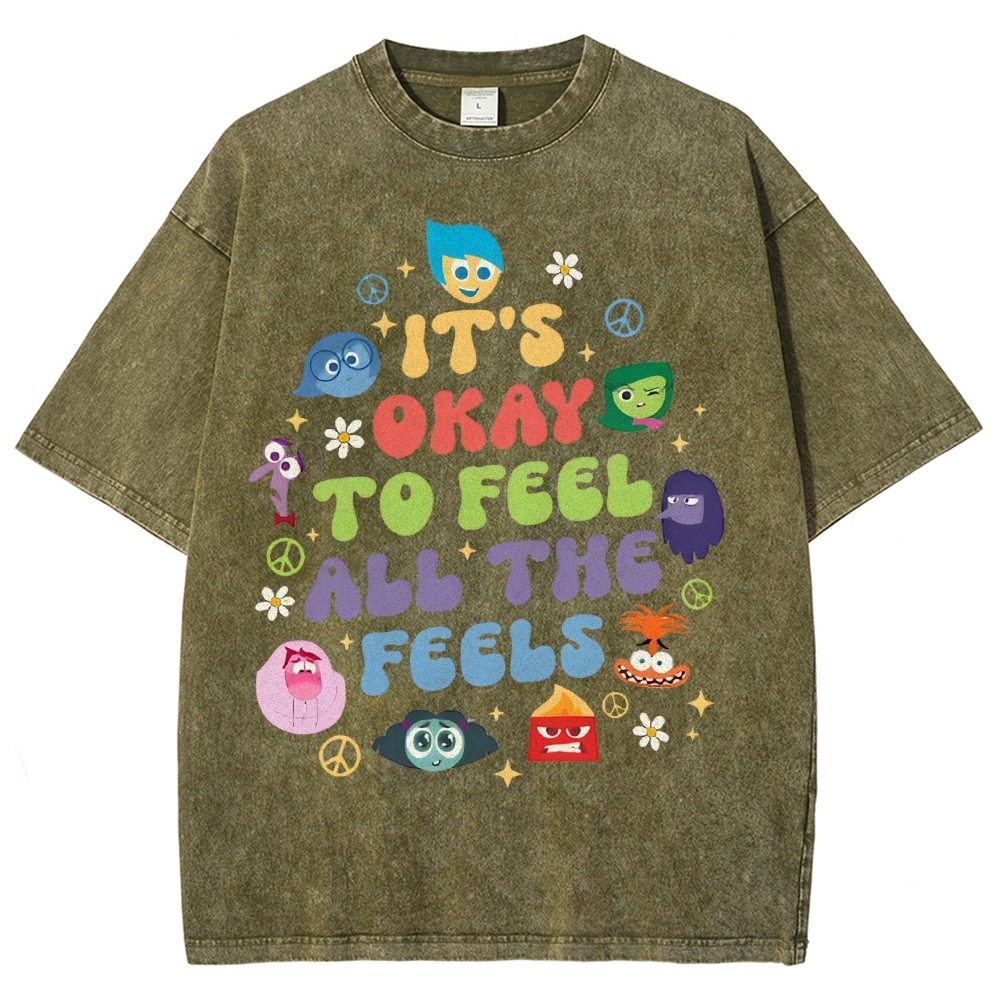 It's Okay To Feel Vintage Snowflake Washed T-Shirt-moweekender