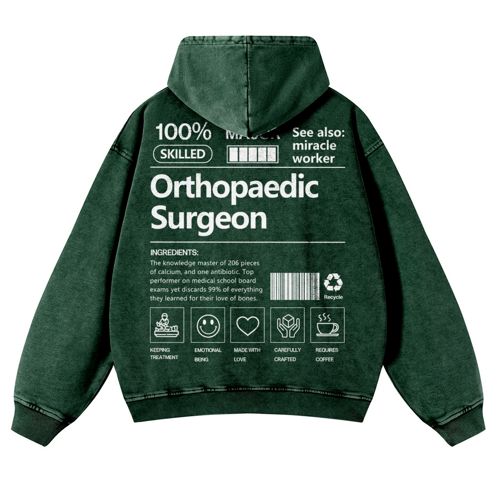 Orthopaedic Surgeon Casual Washed Hoodie