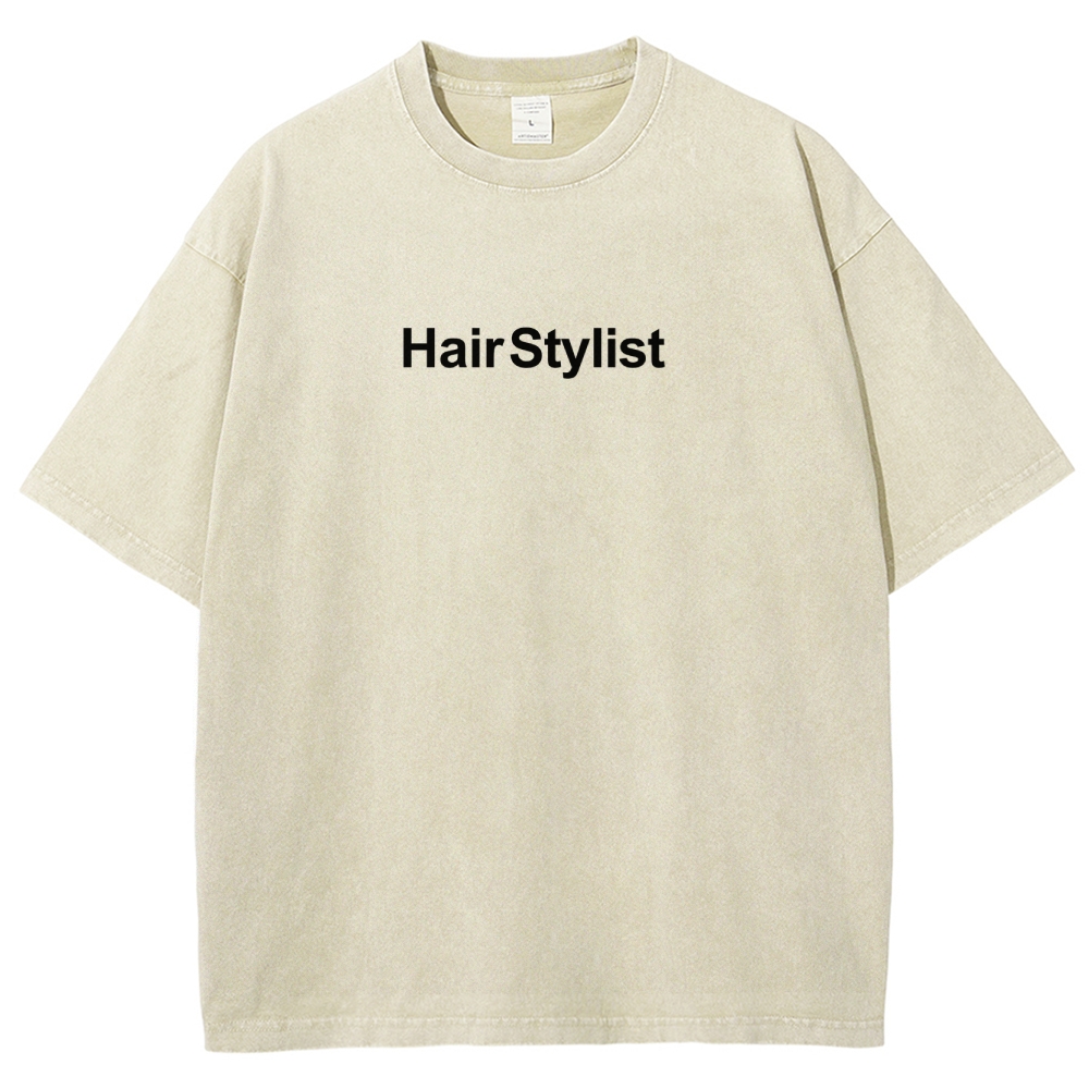 Hair Stylist Washed Vintage Short Sleeves T-Shirt-moweekender