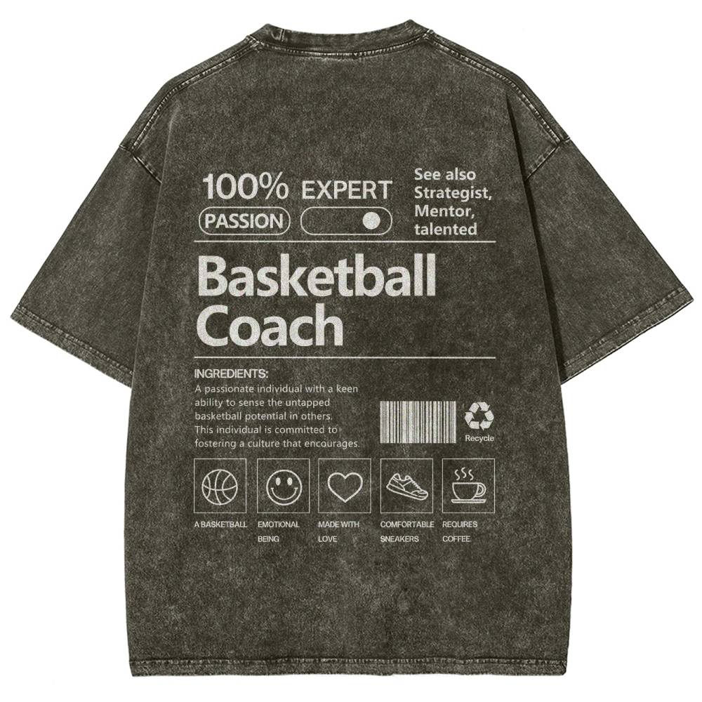Basketball Coach Unisex Fit Washed T-Shirt-moweekender