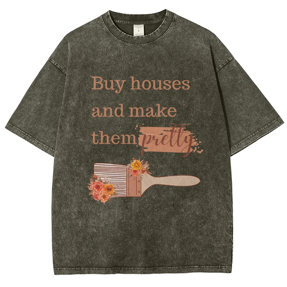buy house Unisex Fit Washed T-Shirt-moweekender
