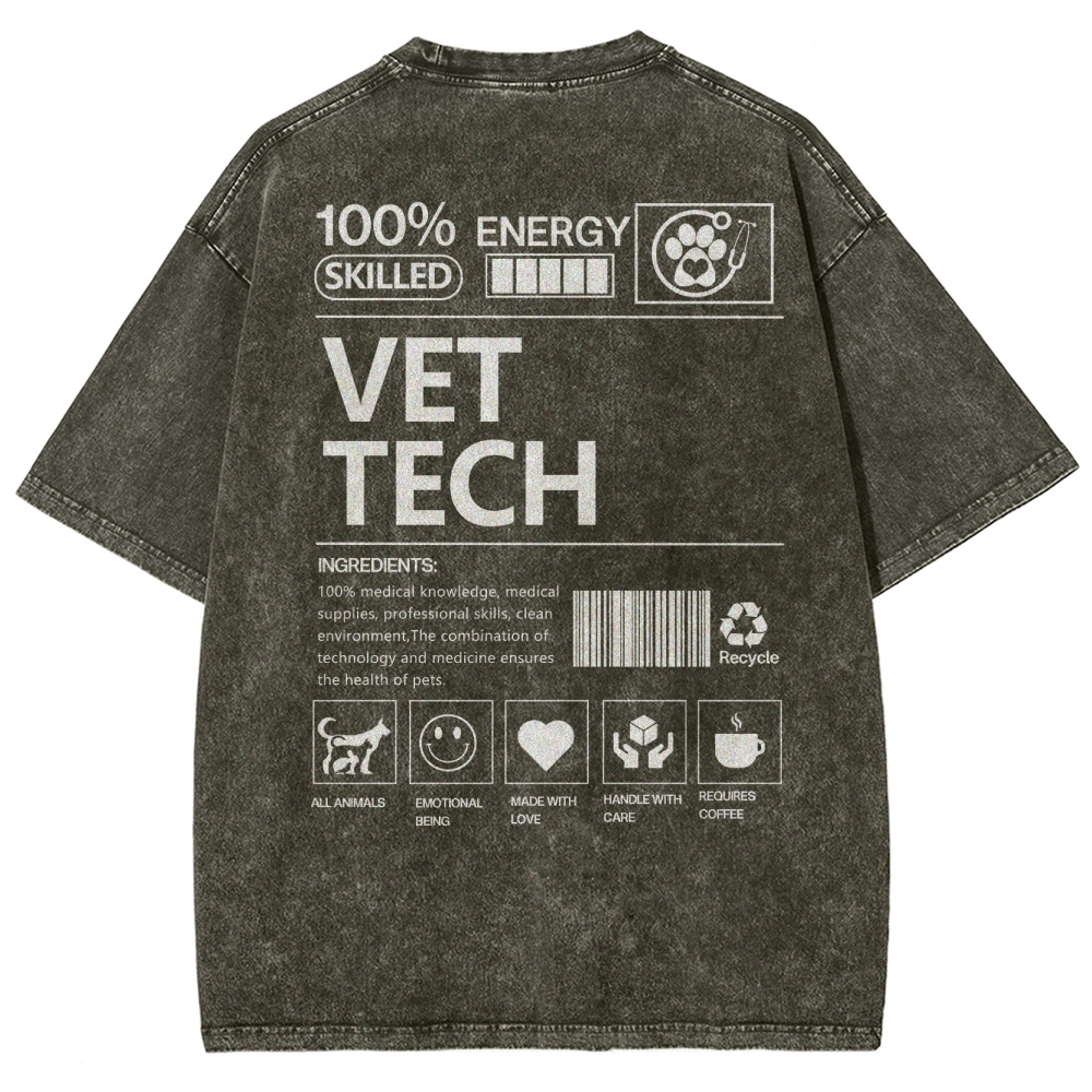 vet tech Unisex Fit Washed T-Shirt-moweekender