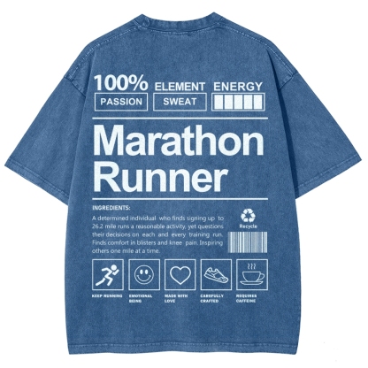 Marathon Runner Unisex Fit Washed T-Shirt