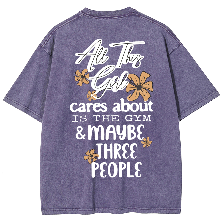 Cares About Is The Gym Unisex Fit Washed T-Shirt-moweekender