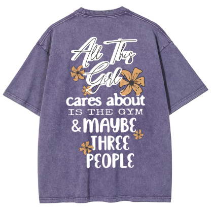 Cares About Is The Gym Unisex Fit Washed T-Shirt-moweekender
