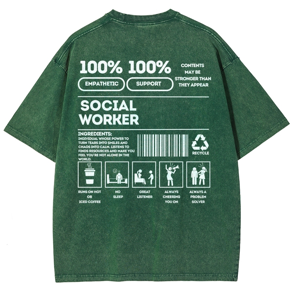Social Worker Addcustom Unisex Fit Washed T-Shirt