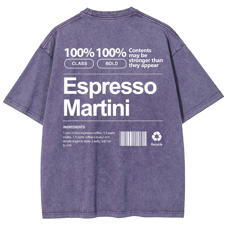 Espresso Martini Unisex Fit Washed Oversized T-Shirt-moweekender