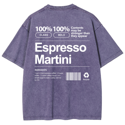 Espresso Martini Unisex Fit Washed Oversized T-Shirt-moweekender