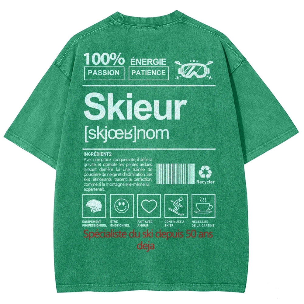 Skieur Unisex Fit Washed T-Shirt-moweekender