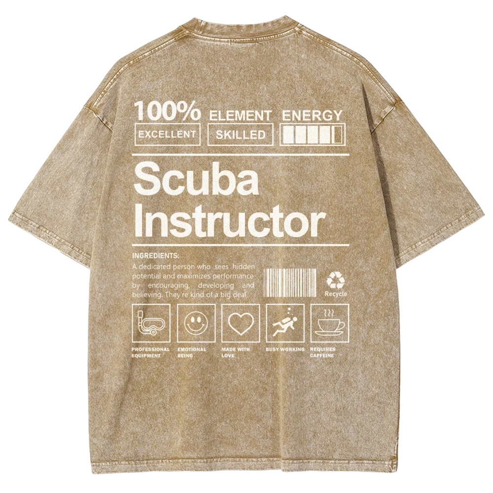 Scuba Instructor Unisex Fit Washed T-Shirt