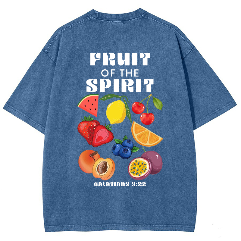 Fruit Of The Spirit Vintage Snowflake Washed T-Shirt-moweekender