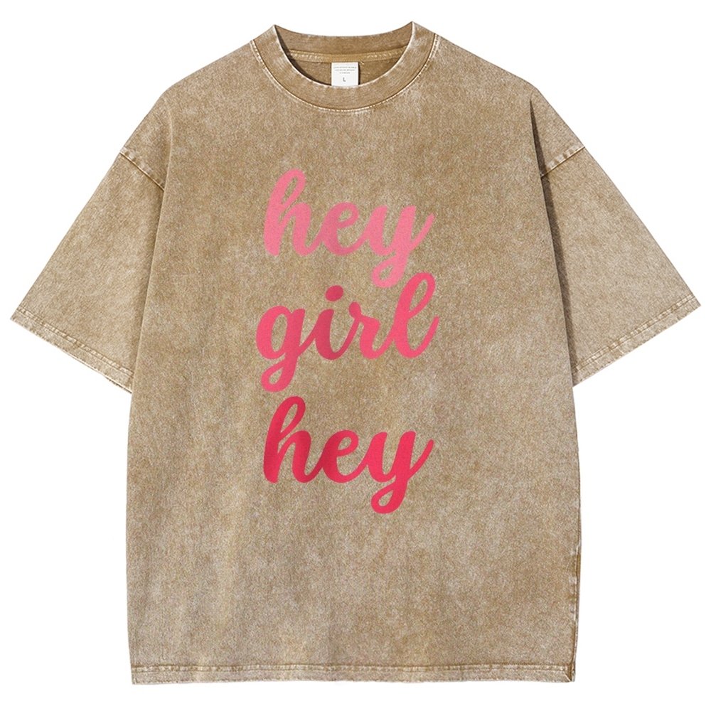 Hey Give Hey Unisex Fit Washed T-Shirt-moweekender