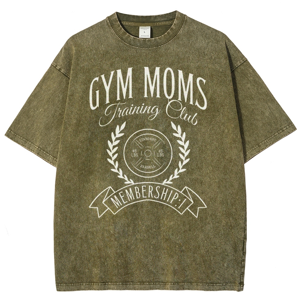 Gym Moms Vintage Snowflake Washed T-Shirt-moweekender