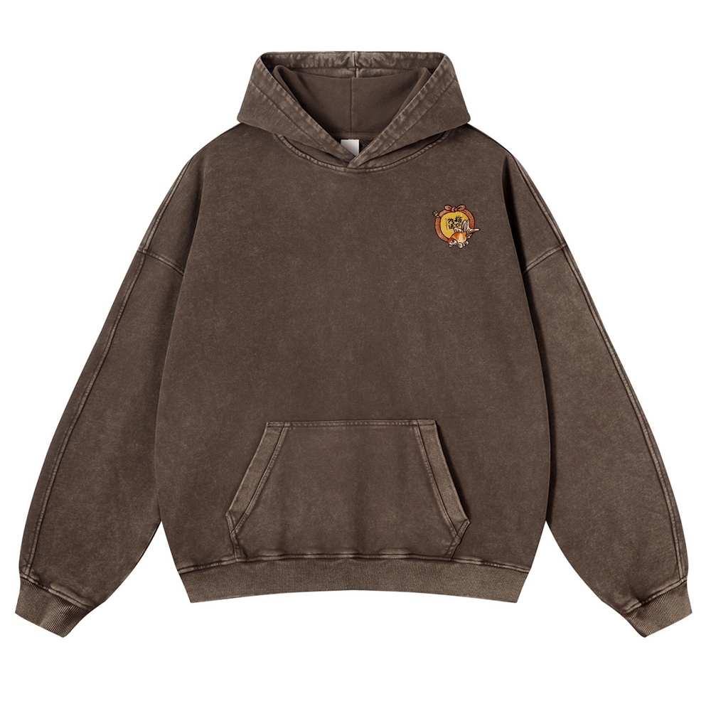 Japan Cat Story Vintage Washed Hoodie-moweekender