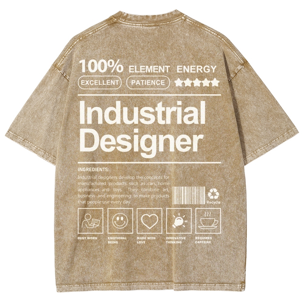 Industrial Designer Unisex Fit Washed T-Shirt-moweekender