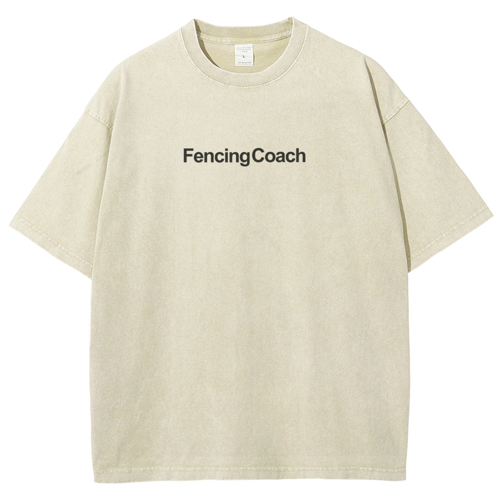 Fencing Coach Unisex Fit Washed T-Shirt-moweekender
