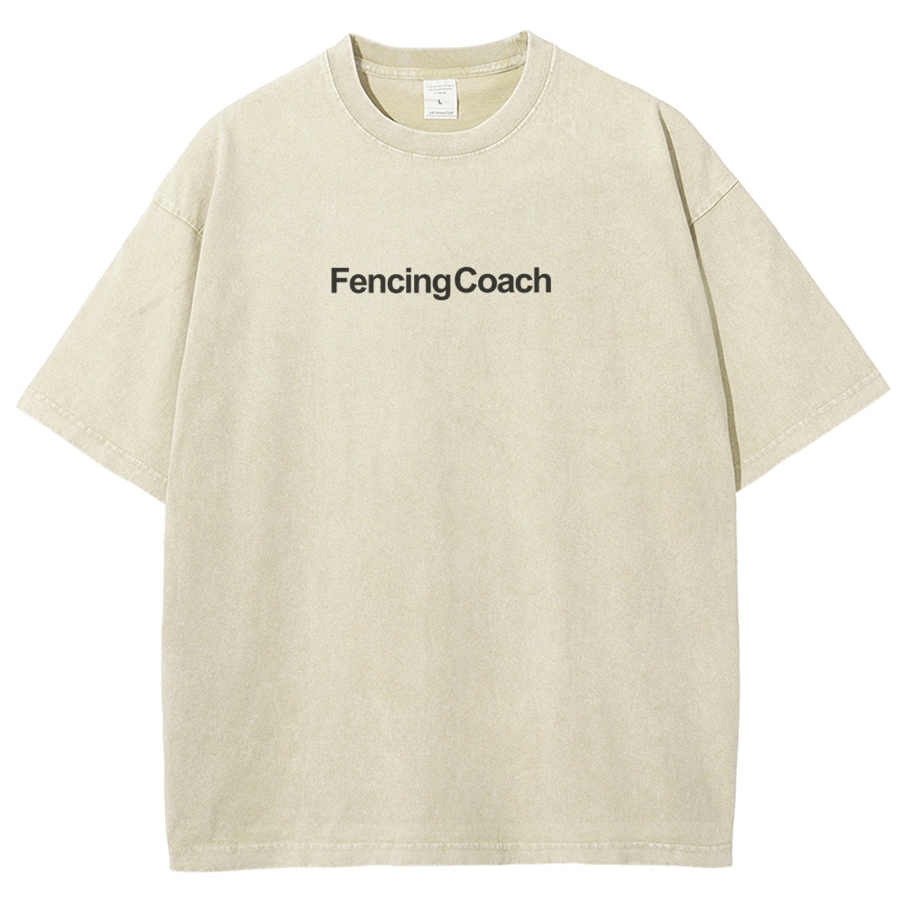 Fencing Coach Unisex Fit Washed T-Shirt-moweekender