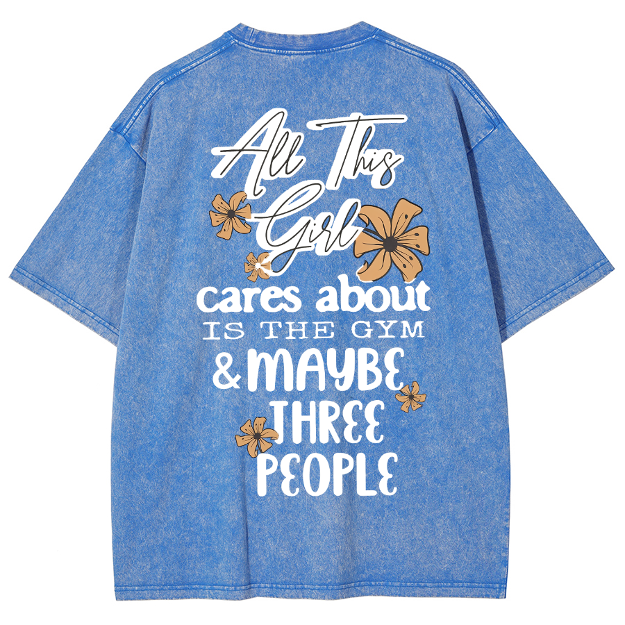Cares About Is The Gym Unisex Fit Washed T-Shirt-moweekender
