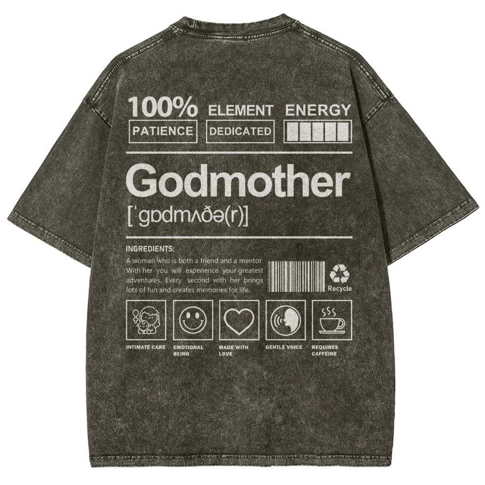Godmother Unisex Fit Washed T-Shirt-moweekender