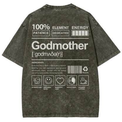 Godmother Unisex Fit Washed T-Shirt-moweekender