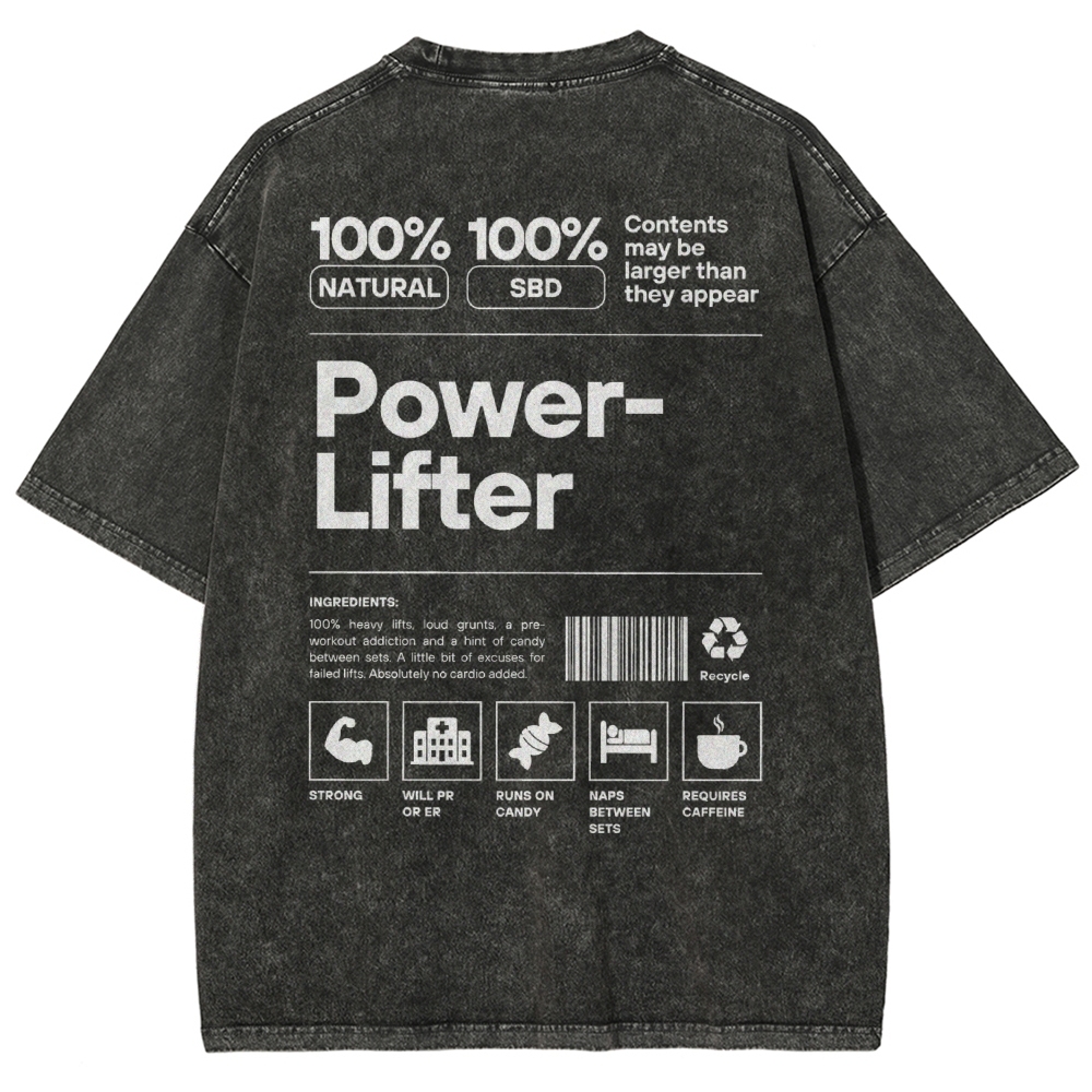 Power Lifter Washed T-shirt-moweekender