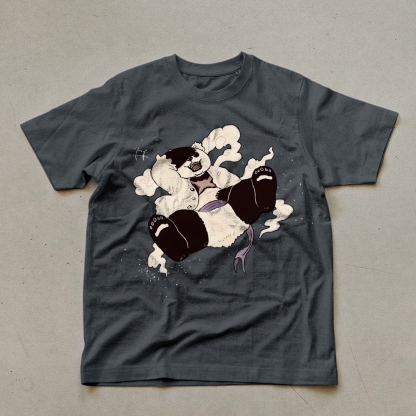 Panda Casual Pattern Unisex Prints T-Shirt-moweekender