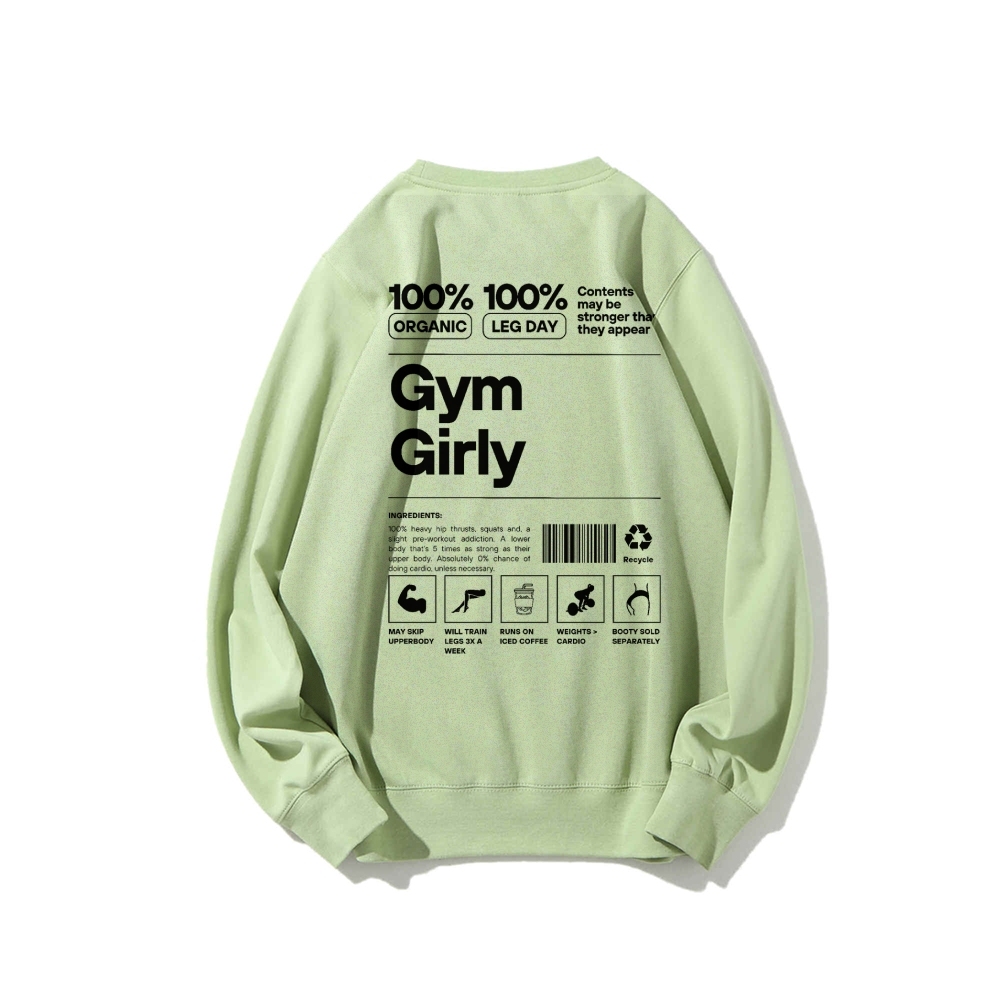 Gym Girl Round Neck Long Sleeved Sweatshirt