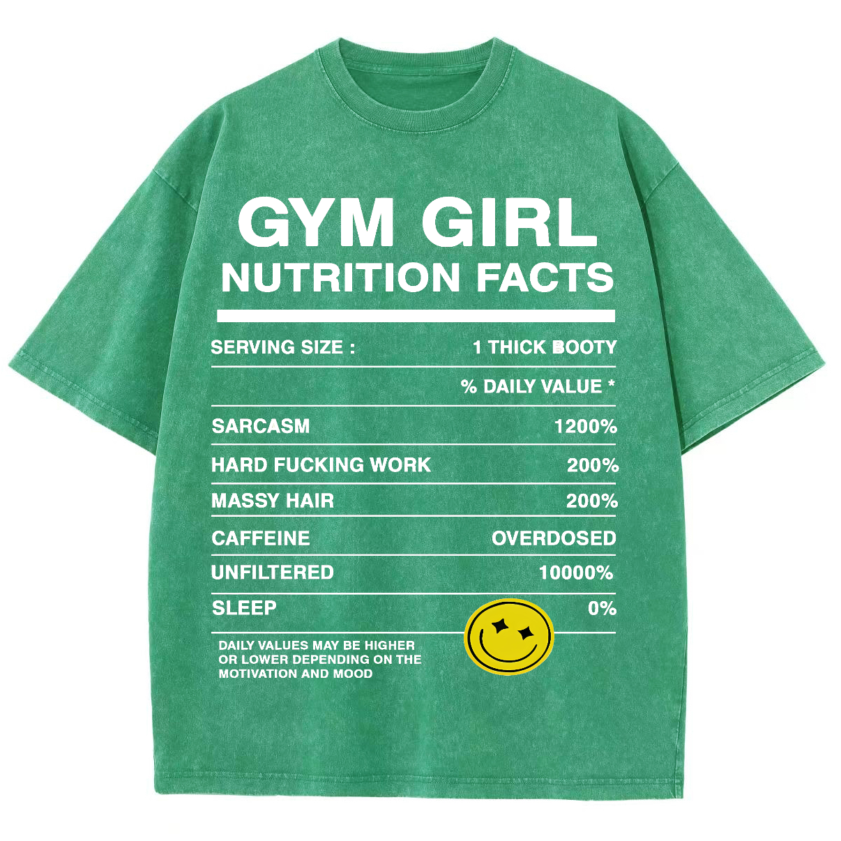 Gym Girly Nutrition Facts Unisex Fit Washed Oversized T-Shirt-moweekender