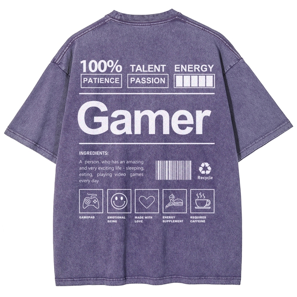 Gamer Unisex Fit Washed T-Shirt-moweekender