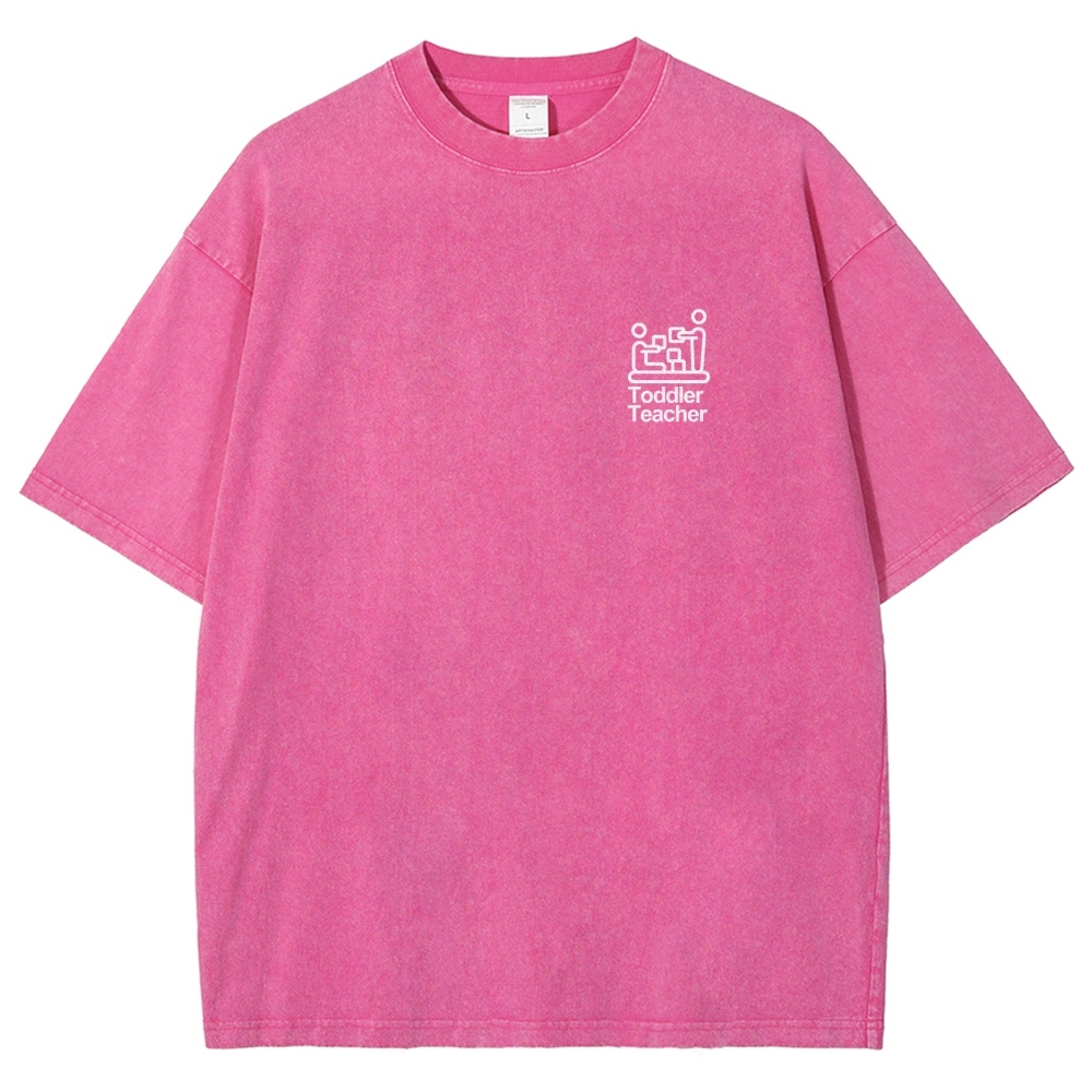Toddler Teacher Unisex Fit Washed T-Shirt-moweekender