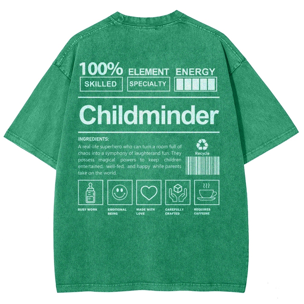 Childminder Unisex Fit Washed T-Shirt-moweekender