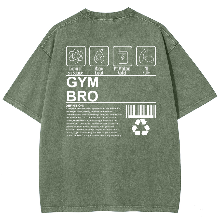 Gym Bro Unisex Fit Washed Oversized T-Shirt-moweekender