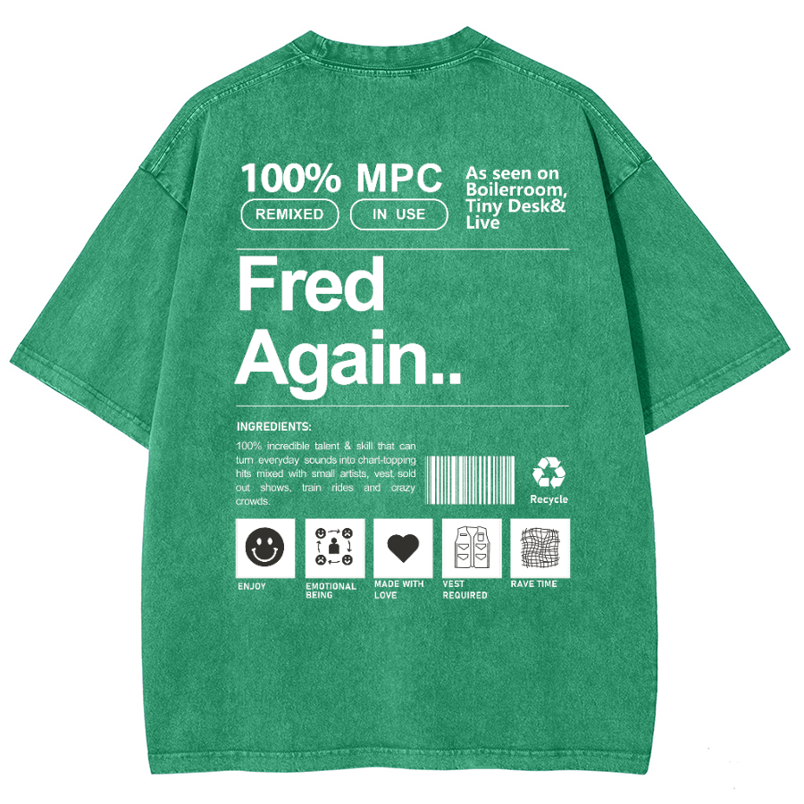 Fred Again Unisex Fit Washed Oversized T-Shirt-moweekender