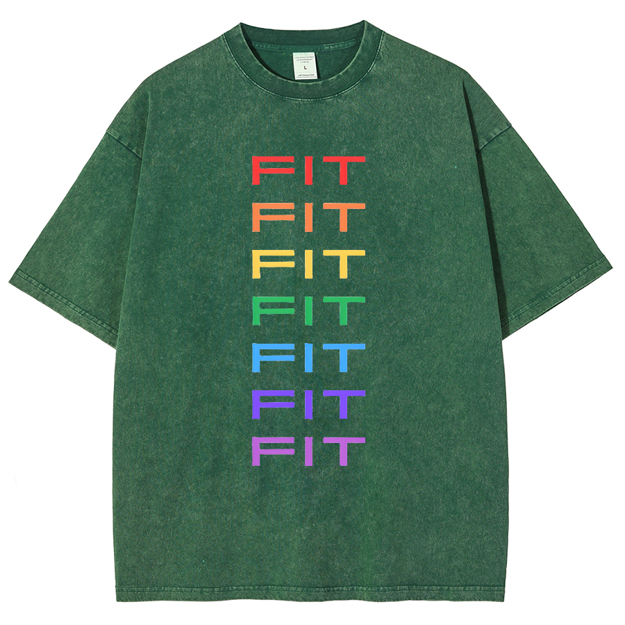 Rainbow Fit Washed Oversized T-Shirt-moweekender