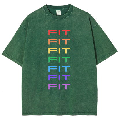 Rainbow Fit Washed Oversized T-Shirt-moweekender