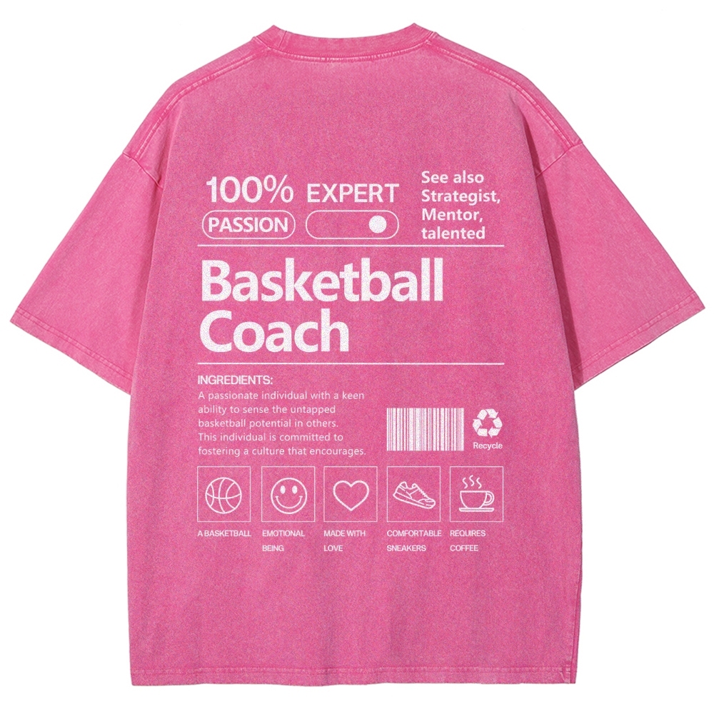 Basketball Coach Unisex Fit Washed T-Shirt-moweekender