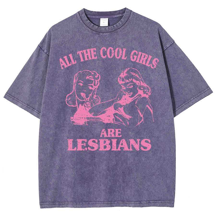 We Are Lesbians Washed Oversized T-Shirt-moweekender