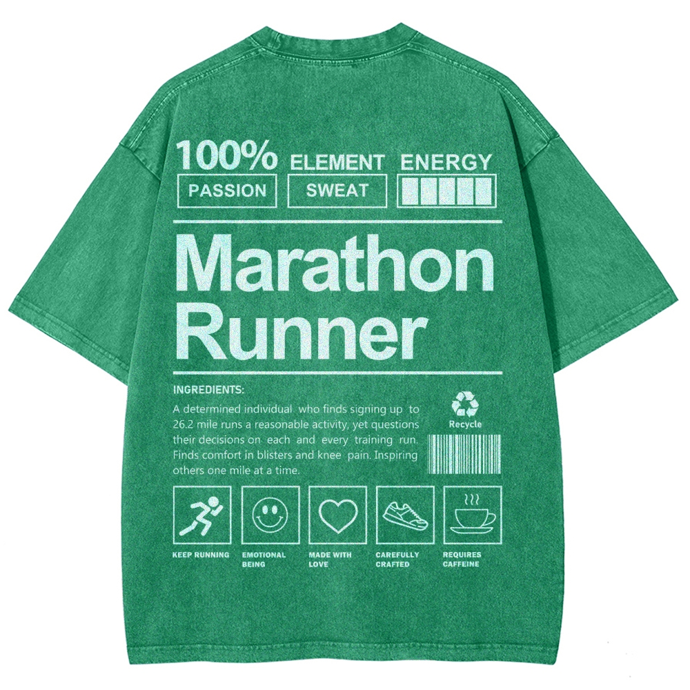 Marathon Runner Unisex Fit Washed T-Shirt