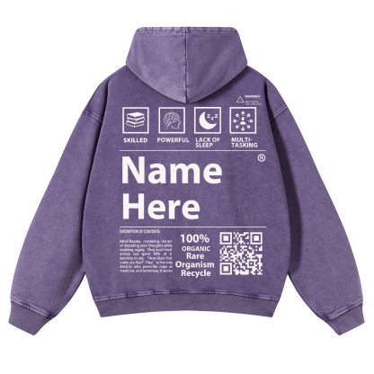 QR Code Customized Unisex Fit Washed Hoodie