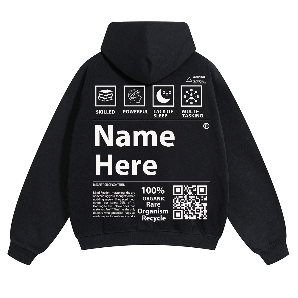 QR Code Customized Unisex Solid Hoodie