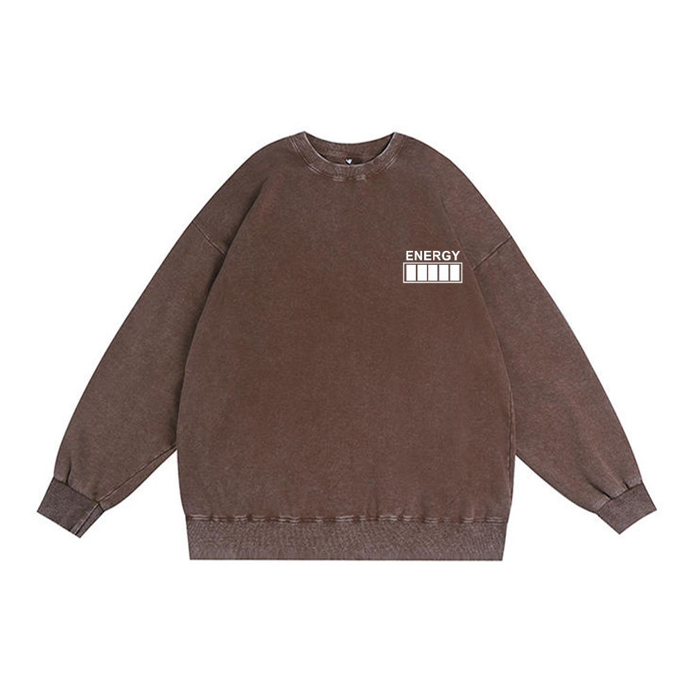 Unisex Fit Washed Crew Sweatshirt