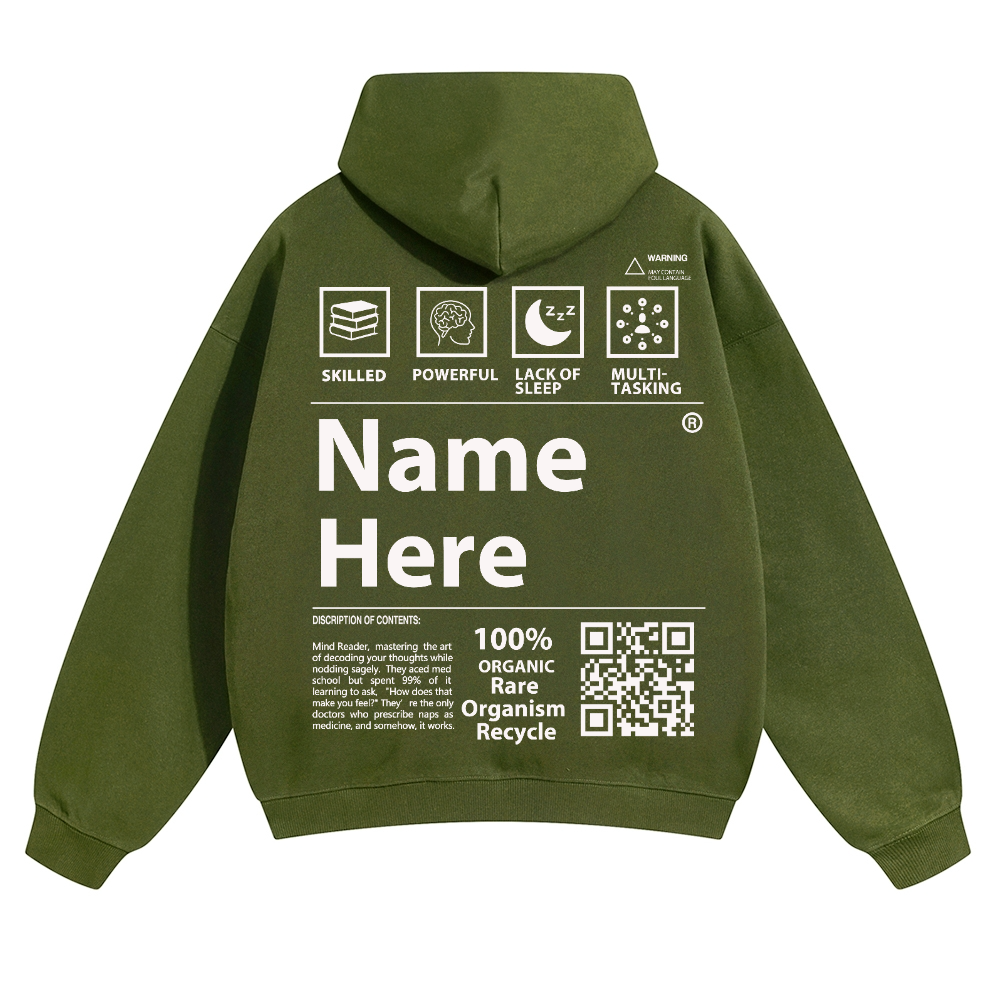 QR Code Customized Unisex Solid Hoodie