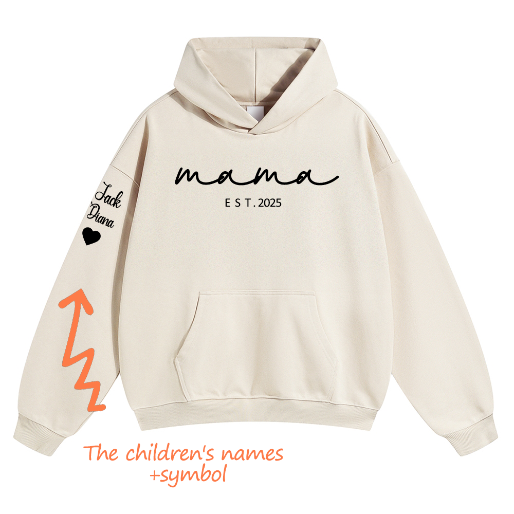 Customized Embroidery Mom's Present Solid Color Hoodie