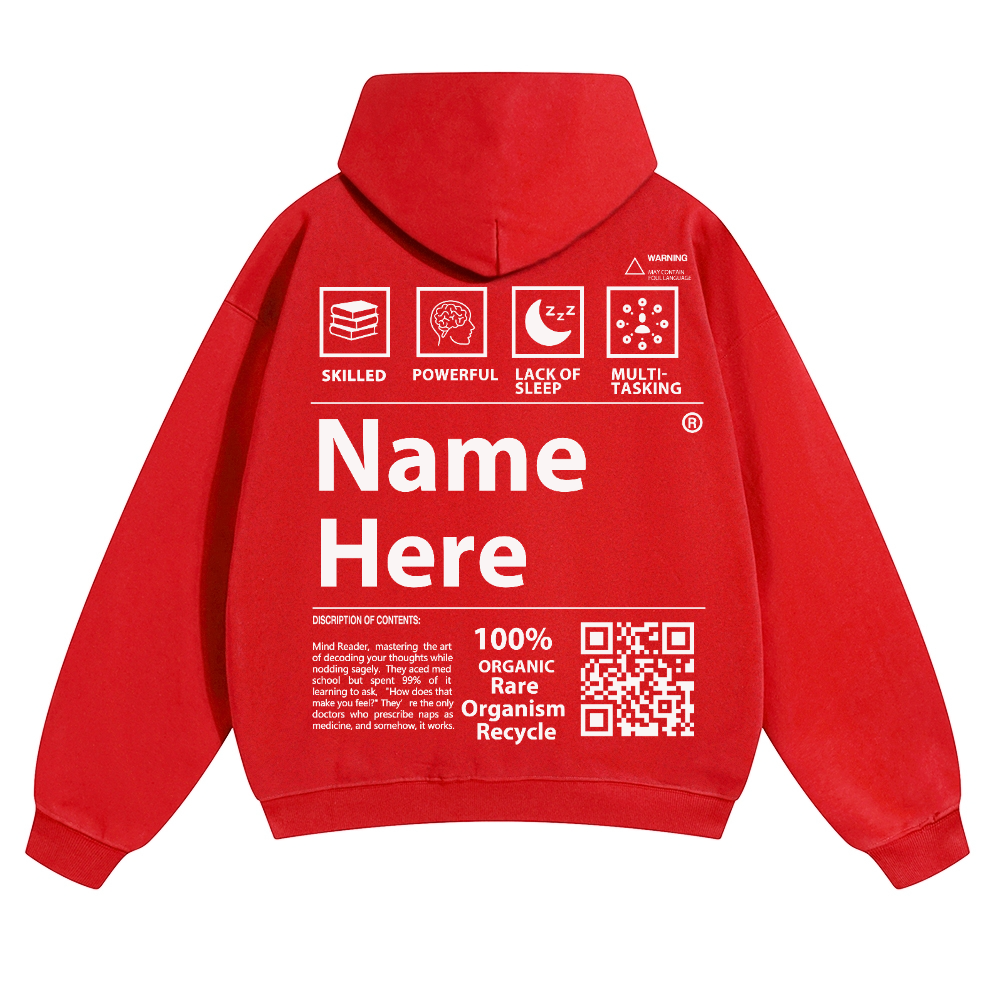 QR Code Customized Unisex Solid Hoodie